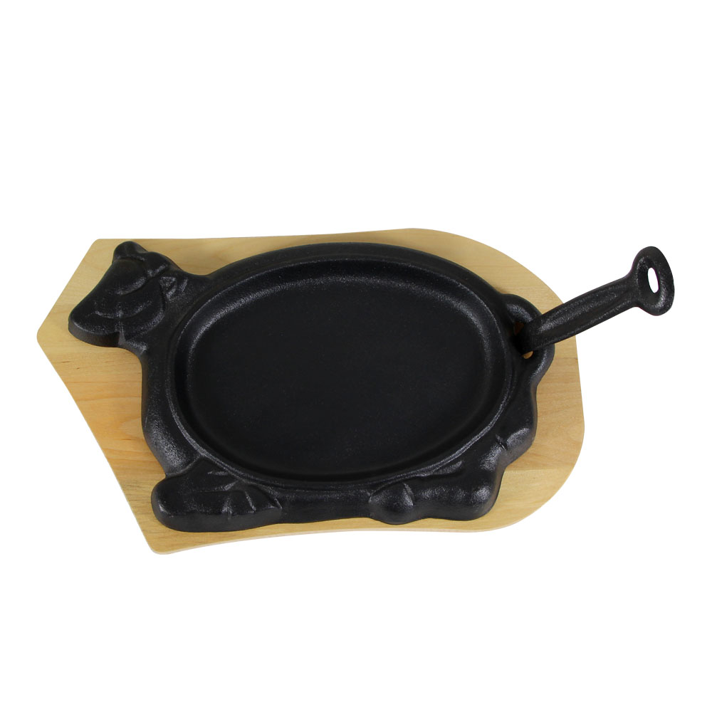 Cast Iron Fajita Sizzler/Baking with Wooden Base PC851/852