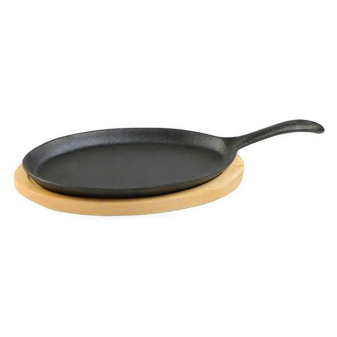 Cast Iron Fajita Sizzler/Baking with Wooden Base PC01S/01W/01B